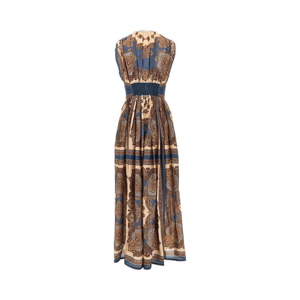 mahon paisley silk long dress