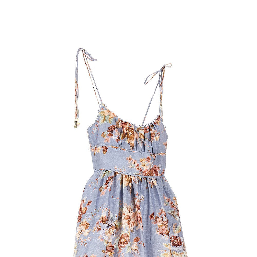 awaken linen midi dress