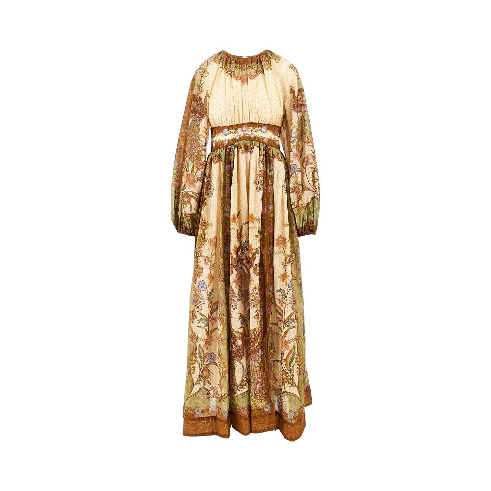 indra cotton and silk long dress
