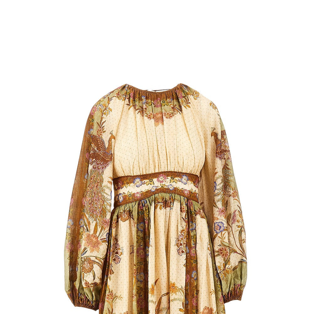 indra cotton and silk long dress