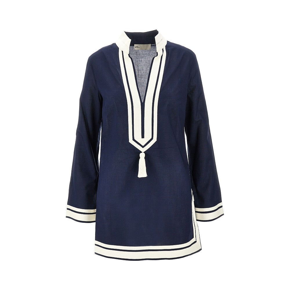 cotton voile tunic mini dress