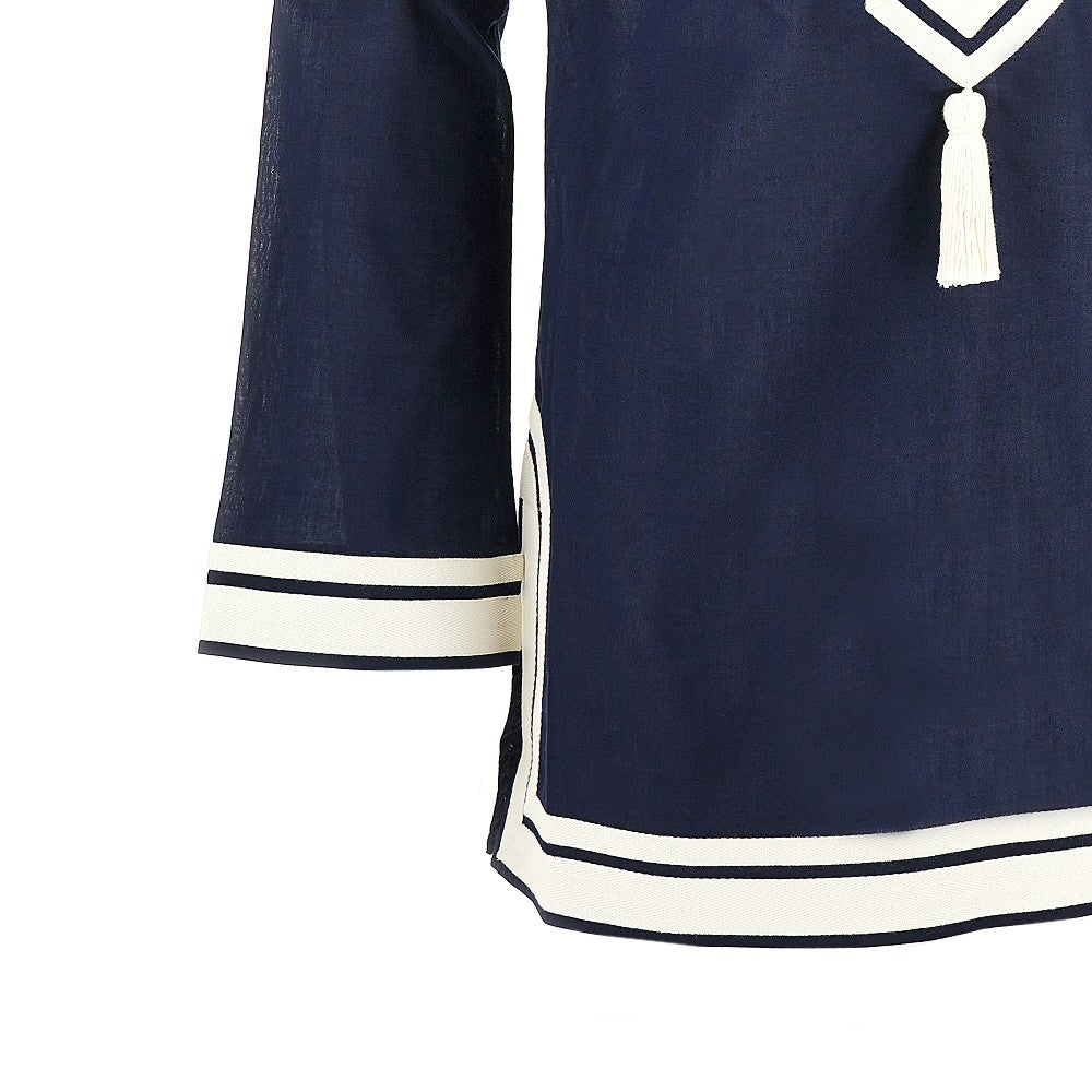 cotton voile tunic mini dress
