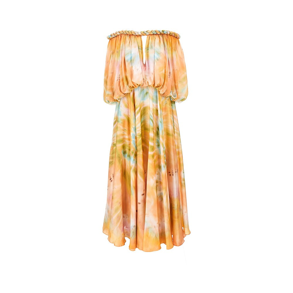 luna silk long dress