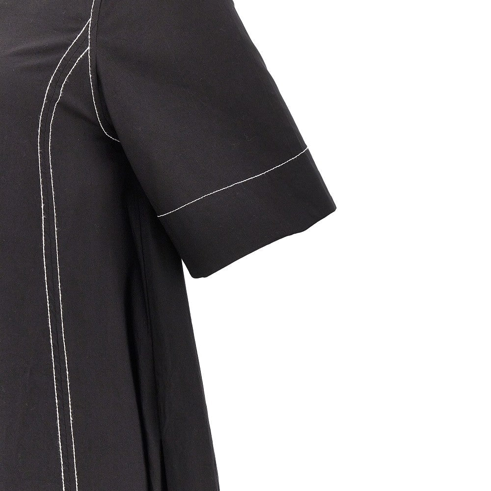 stretch poplin midi dress