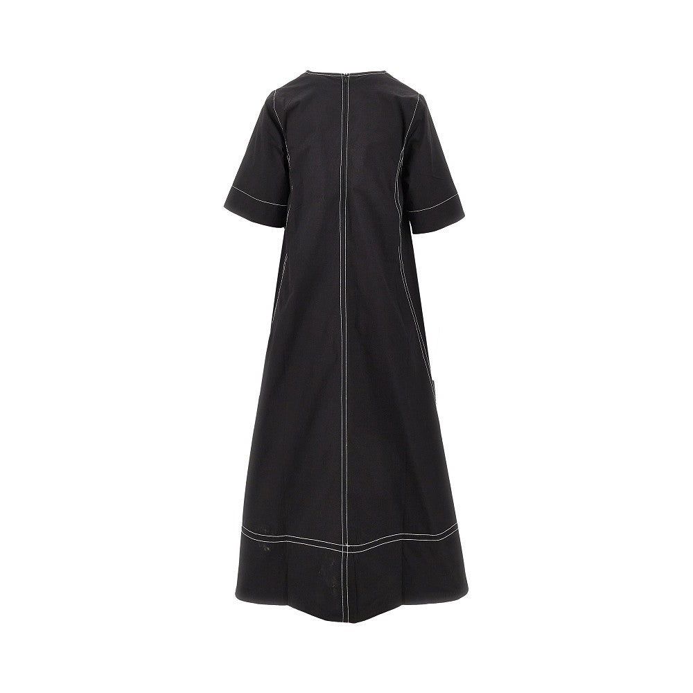 stretch poplin midi dress
