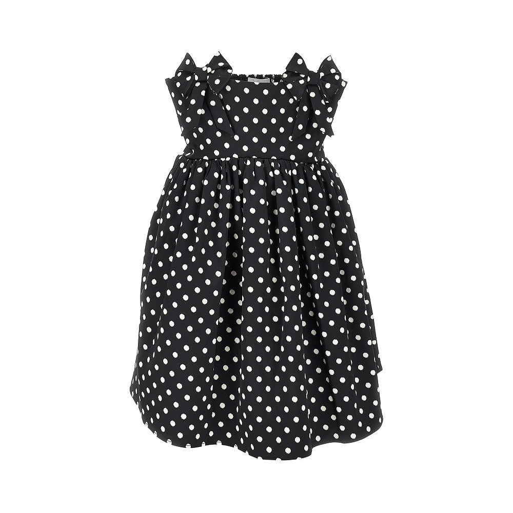 polka-dot satin mini dress