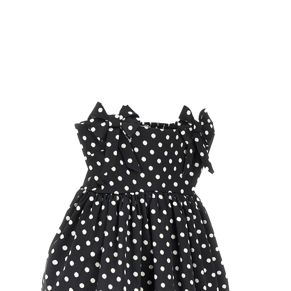 polka-dot satin mini dress