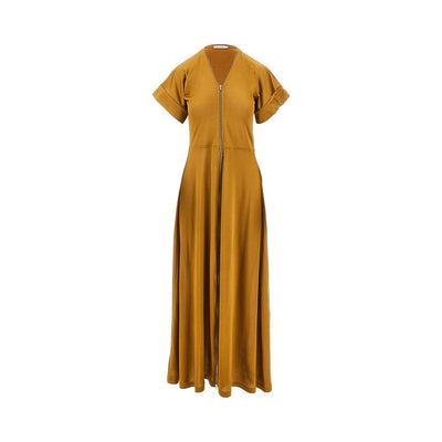 jersey long zip dress