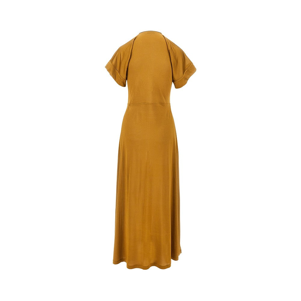 jersey long zip dress