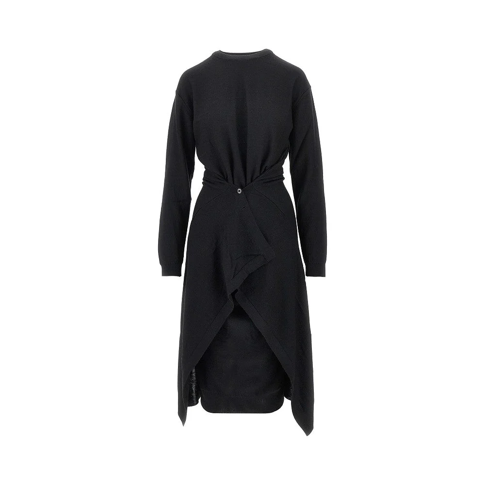 buttoned panels knitted midi dress