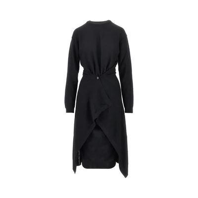 buttoned panels knitted midi dress