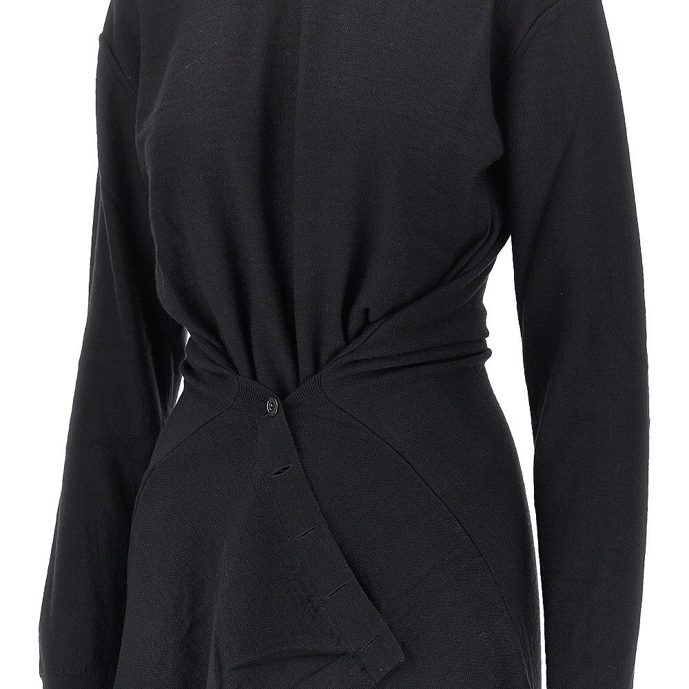 buttoned panels knitted midi dress