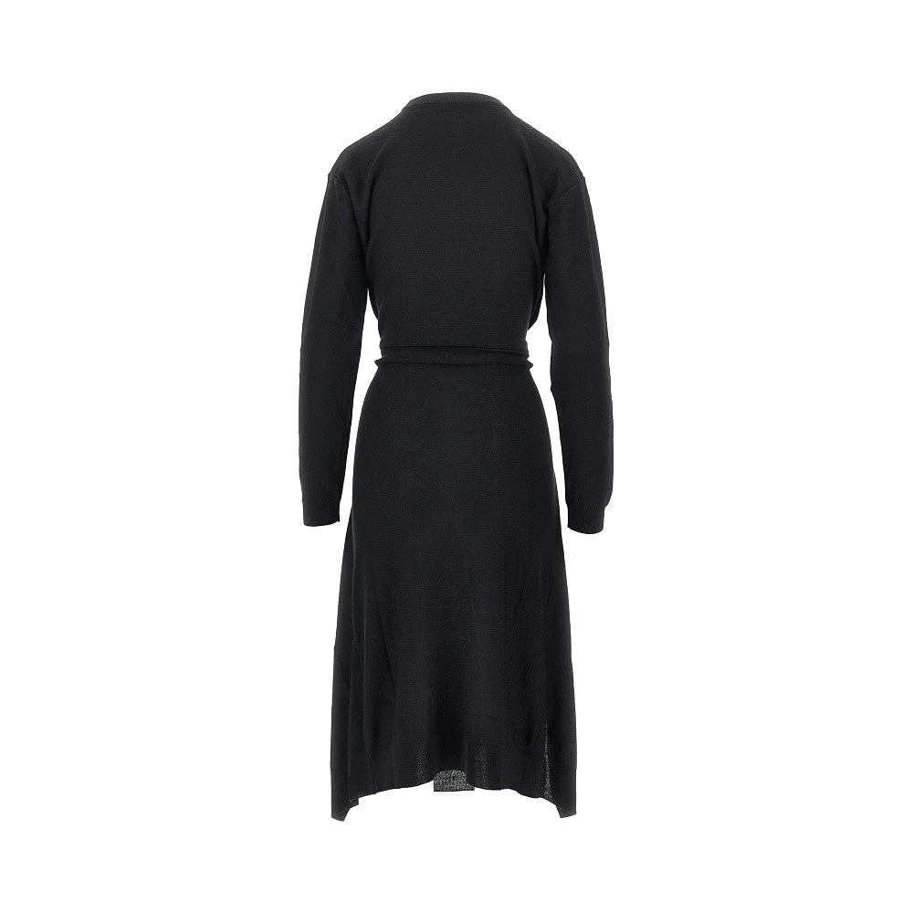 buttoned panels knitted midi dress