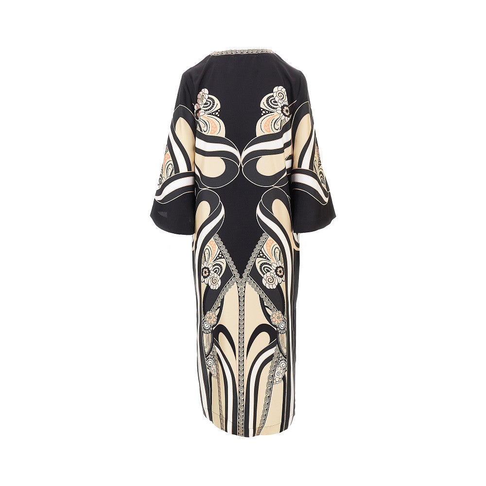 silk twill midi kaftan