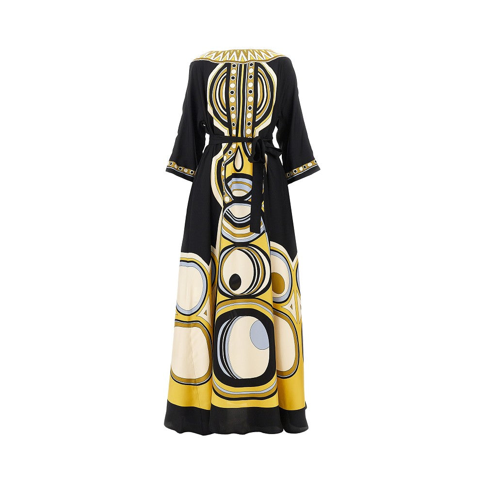 LA DOUBLE J M printed silk muumuu long dress