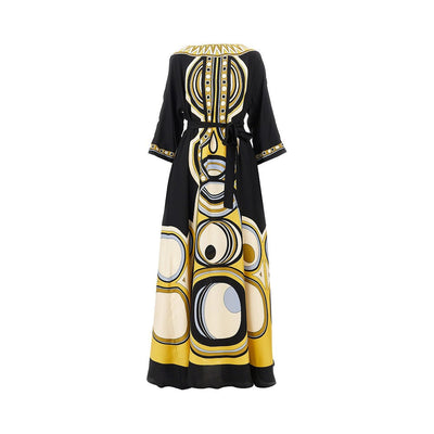printed silk muumuu long dress