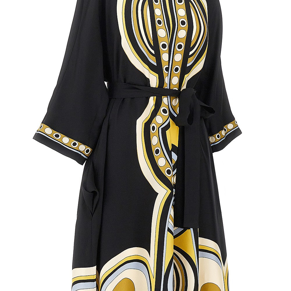 printed silk muumuu long dress