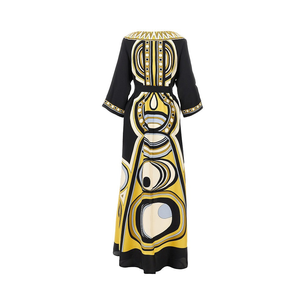 printed silk muumuu long dress