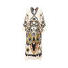 printed silk twin flame long dress