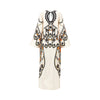 printed silk twin flame long dress