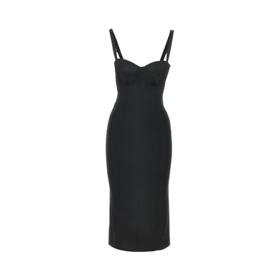 stretch satin midi dress
