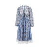 bunch of flowers print chiffon midi dress