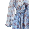 bunch of flowers print chiffon midi dress