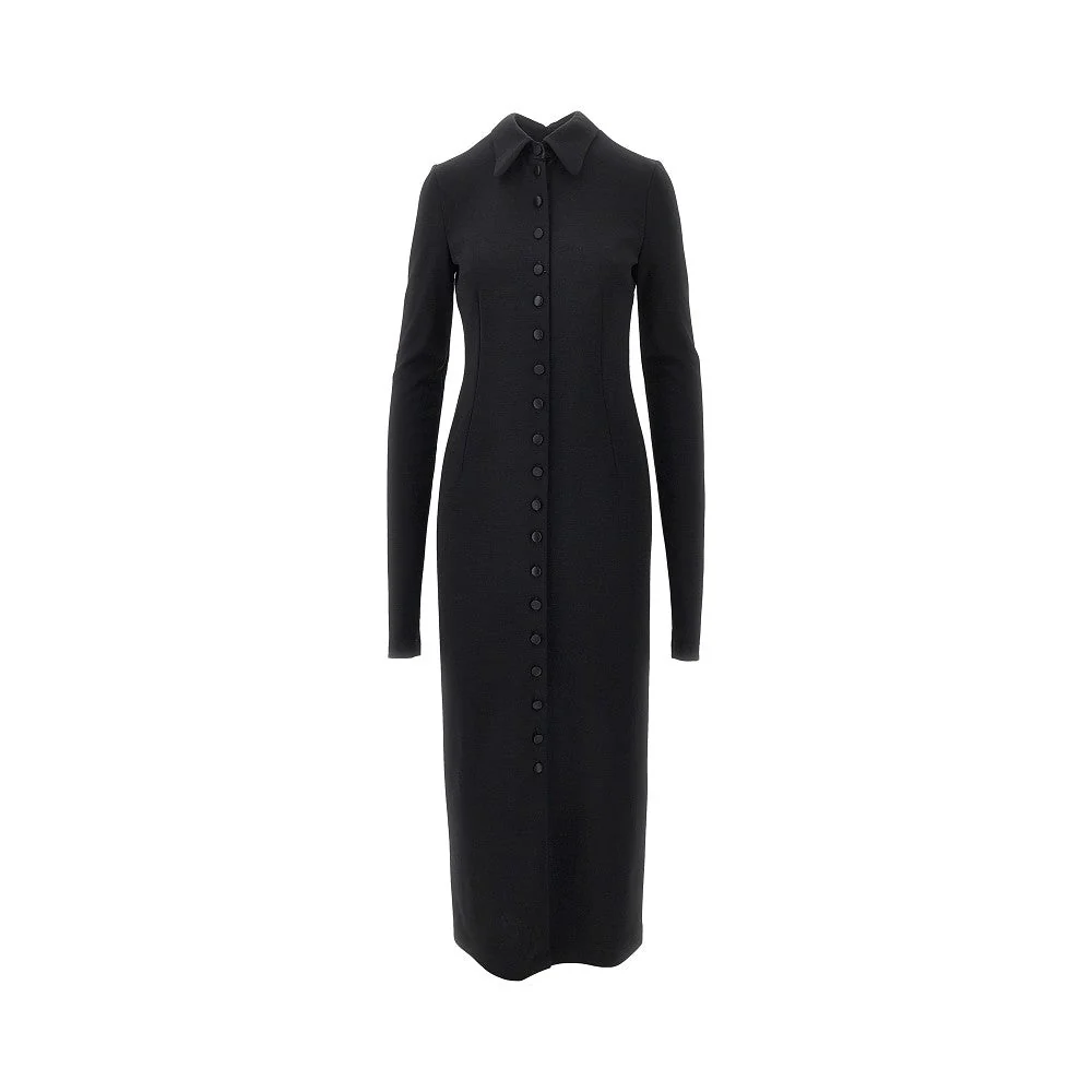 wool-blend jersey midi dress