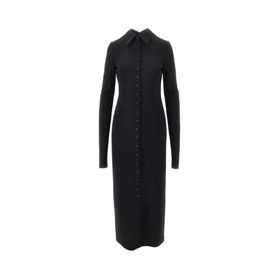 wool-blend jersey midi dress