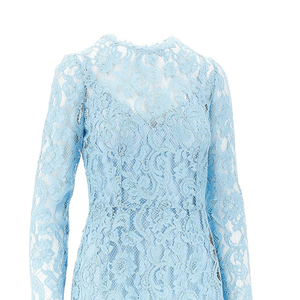 DOLCEamp;GABBANA 42 floral cordonetto lace midi dress
