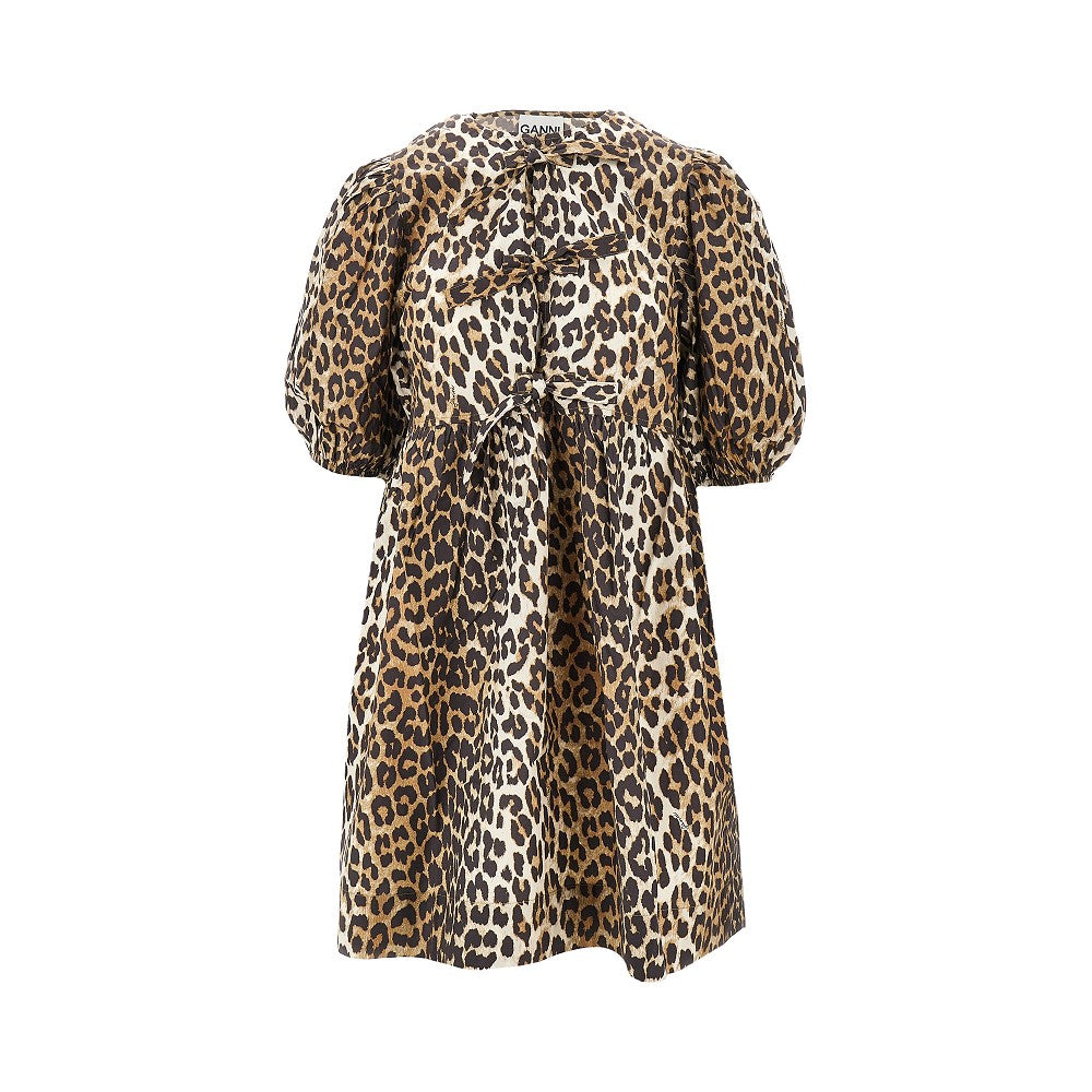 leopard cotton mini dress