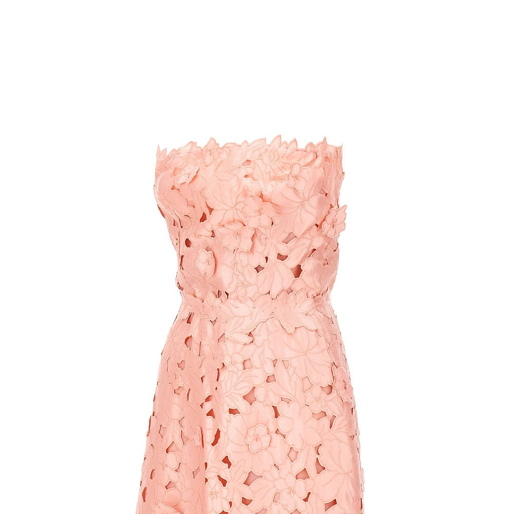 COSTARELLOS 36 norina lace midi dress