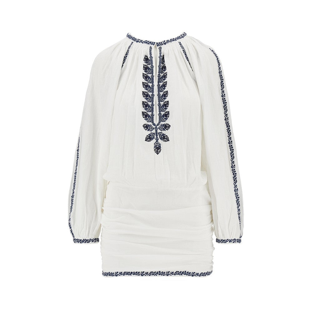 ludy embroidered organic cotton mini dress