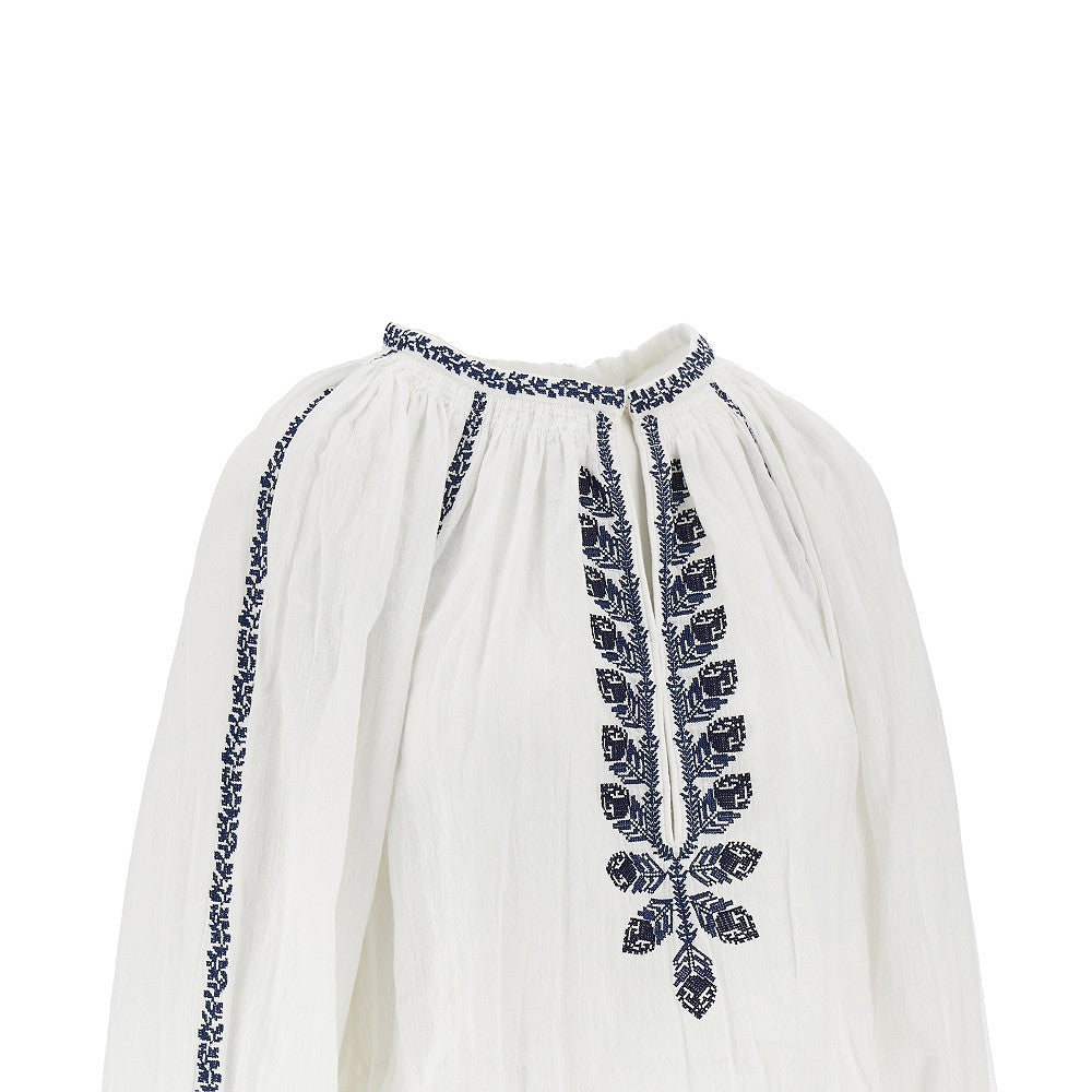 ludy embroidered organic cotton mini dress