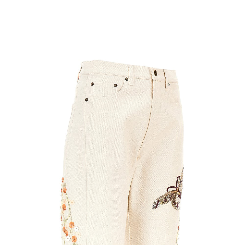 LA DOUBLE J 26 embroidered barrel jeans