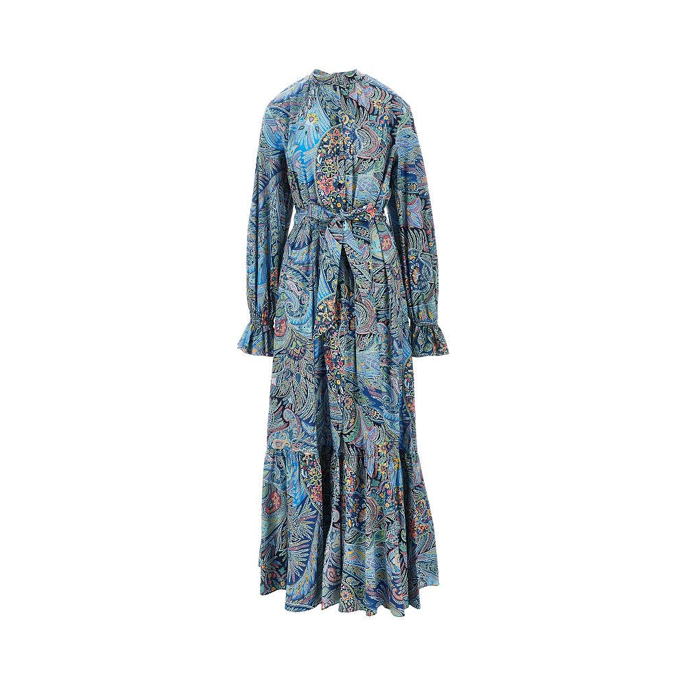 ETRO 40 printed stretch poplin maxi dress