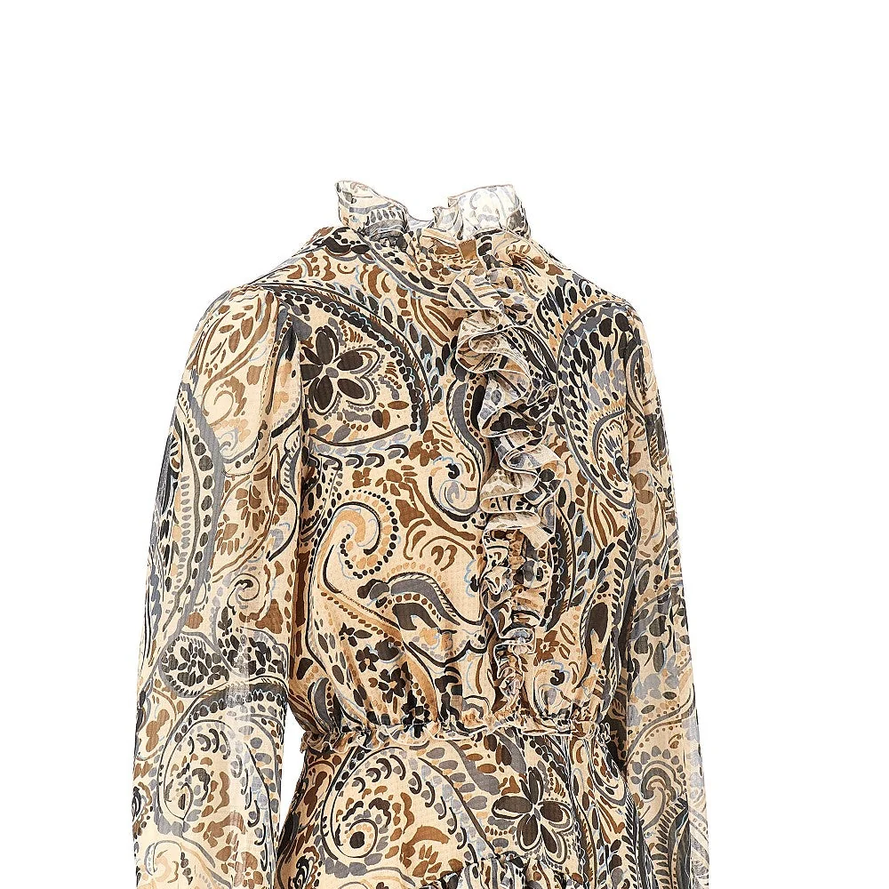 short dress with floral paisley print