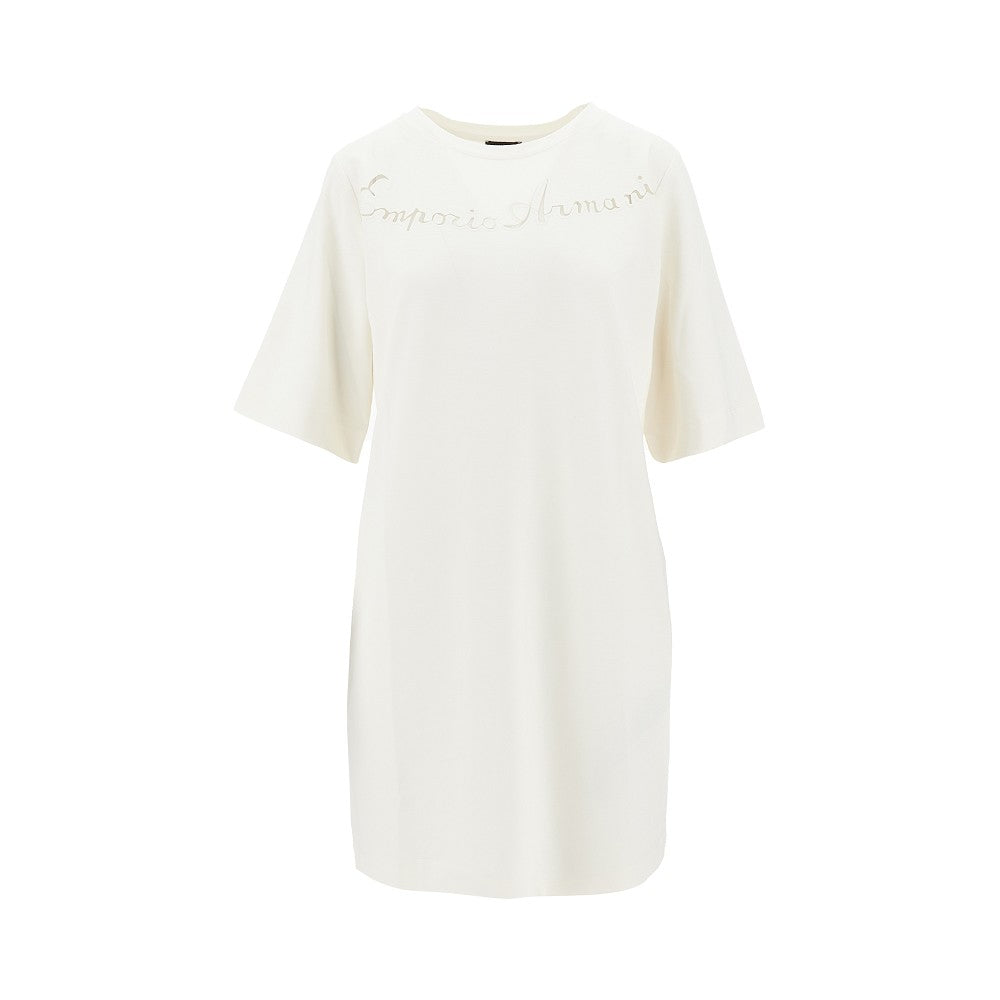 EMPORIO ARMANI M see-through logo mini t-dress