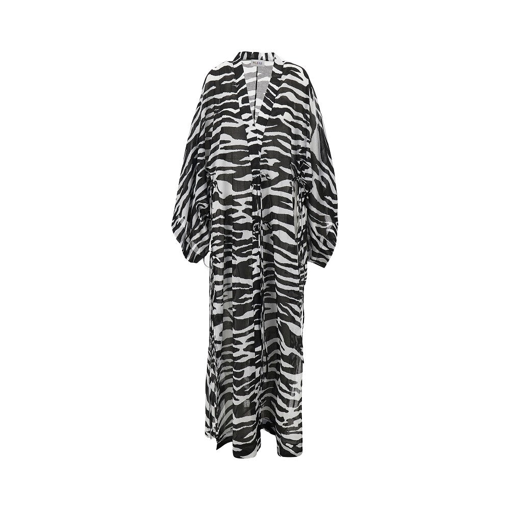 zebra striped muslin long kaftan