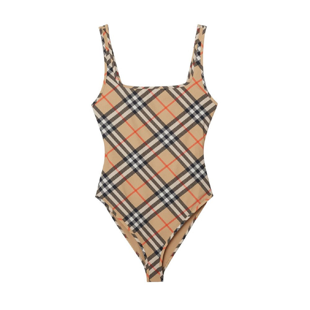 swimsuit with check motif