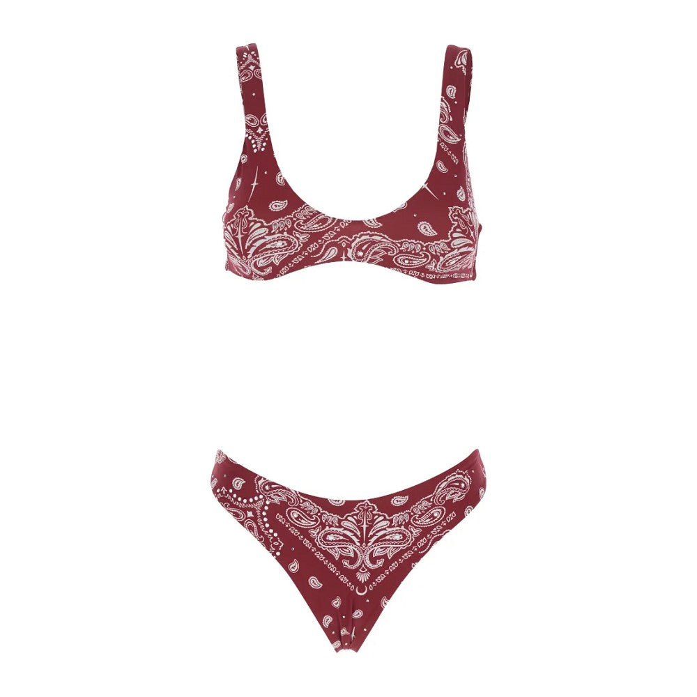 strass-embellished bandana print bikini