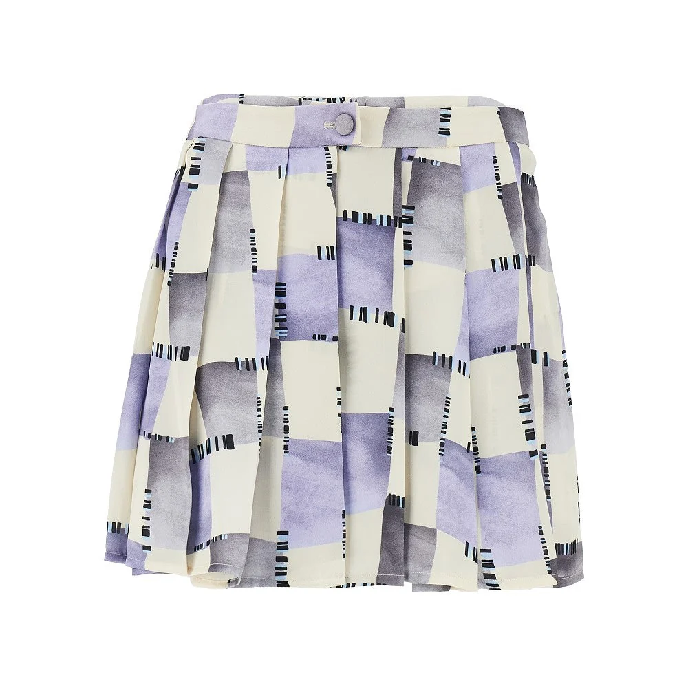 EMPORIO ARMANI 40 check print satin skorts