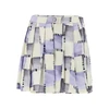 check print satin skorts