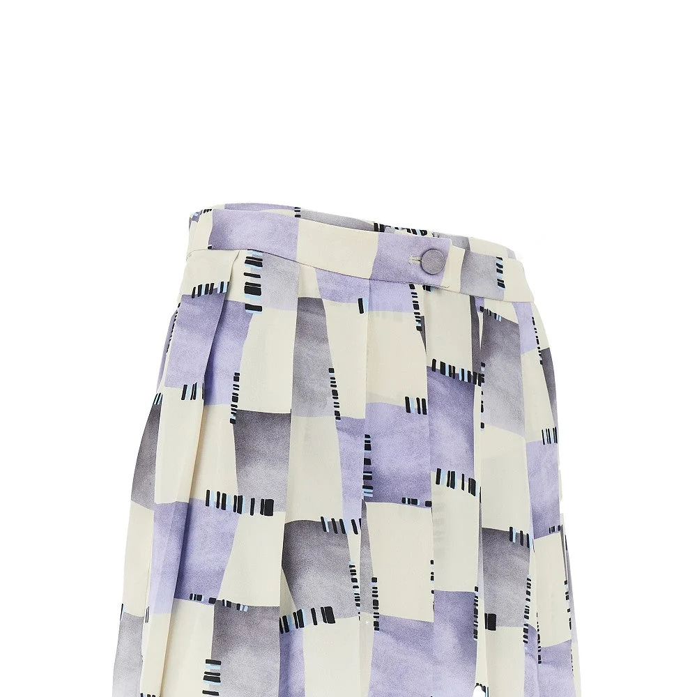 EMPORIO ARMANI 40 check print satin skorts
