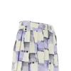 check print satin skorts