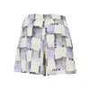 check print satin skorts