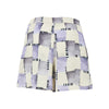 check print satin skorts