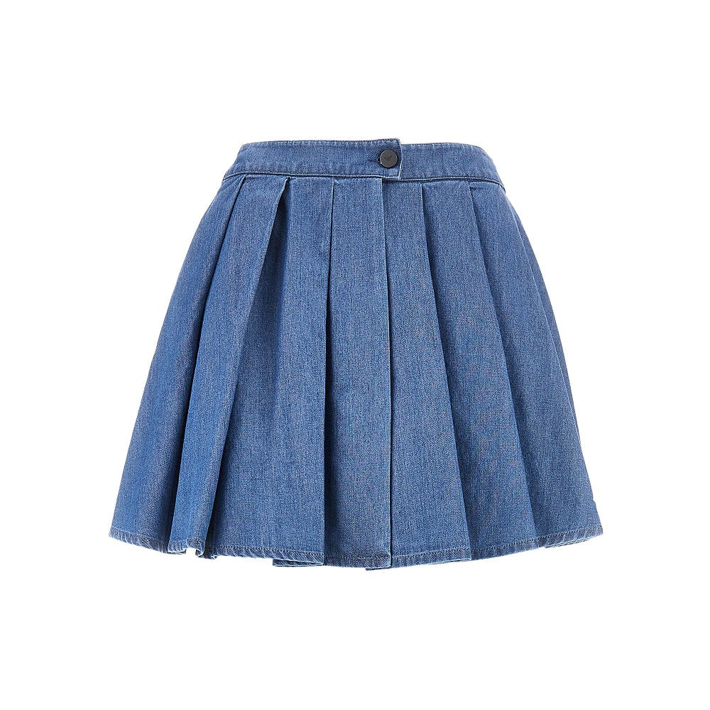 EMPORIO ARMANI 40 check print satin skorts