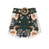 floral twill shorts with belt