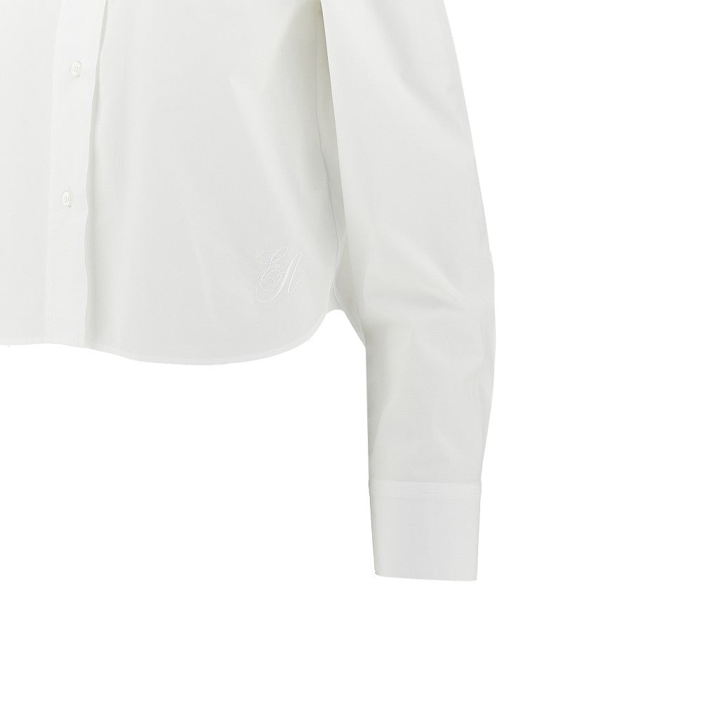mandarin collar poplin shirt